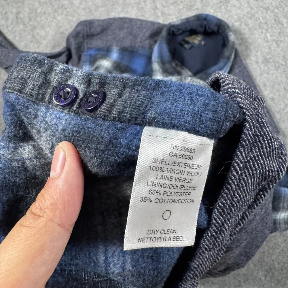 Pendleton Shirt Mens XL Blue Mixed Media Wool Plaid Sleeve Button Up RA065-71353